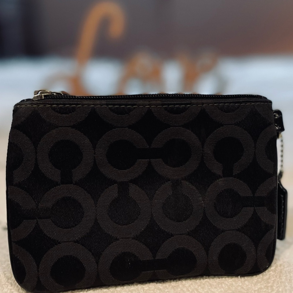 Coach Black Fabric Wristlet - Picture 5 of 8